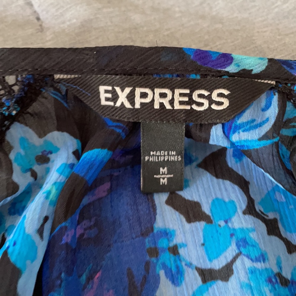 🌼NWOT Express kimono blue black size M - Picture 5 of 8